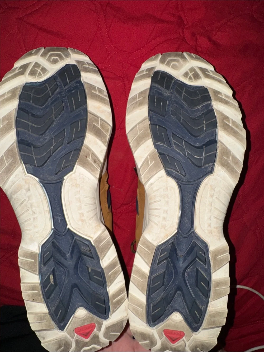 Salomon Brown and Navy Outdoor Trail Boots
